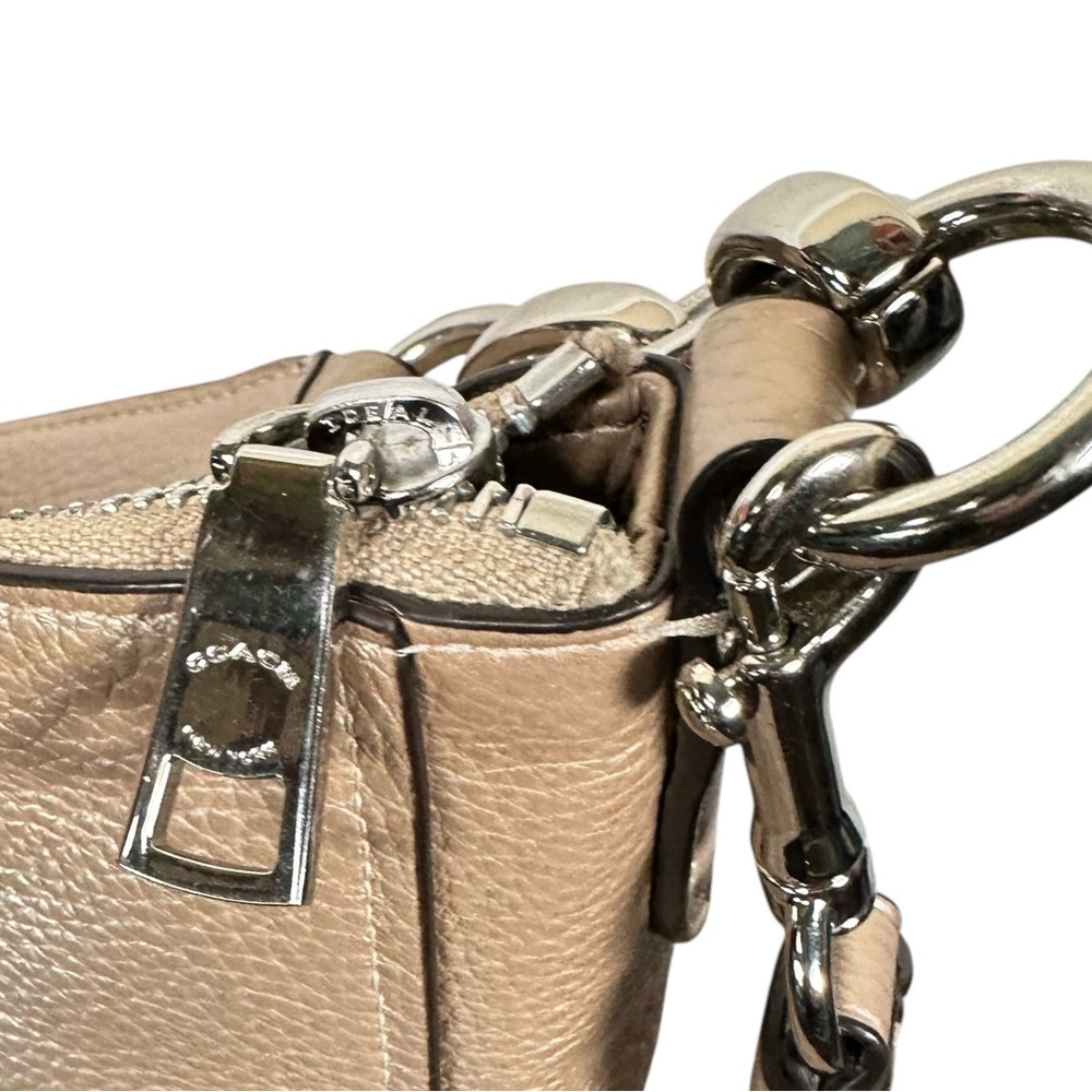 COACH Elle Pebbled Leather Hobo Bag in metallic rose gold - Picture 6 of 16